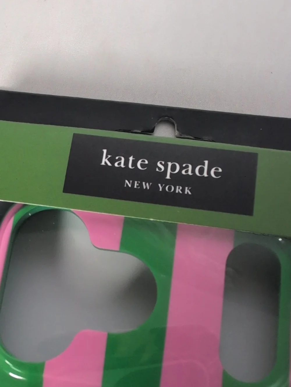 Kate Spade Pink & Green Striped iPhone 17 Pro Max Phone Case